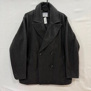 VTG Y2K Old Navy Mens Navy Wool Peacoat Double Breasted Quilted Lined Jacket L